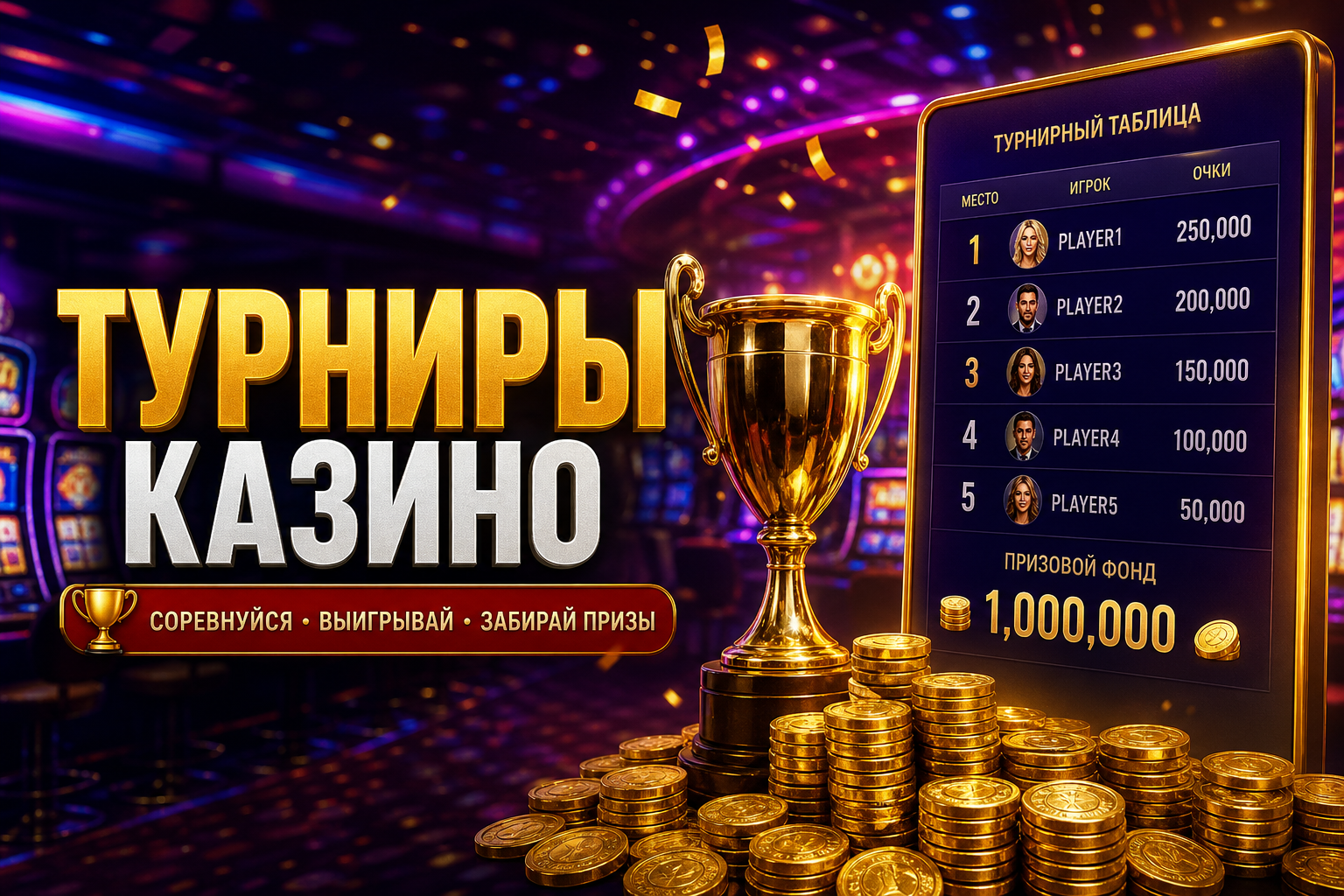 Турниры казино 1xBet